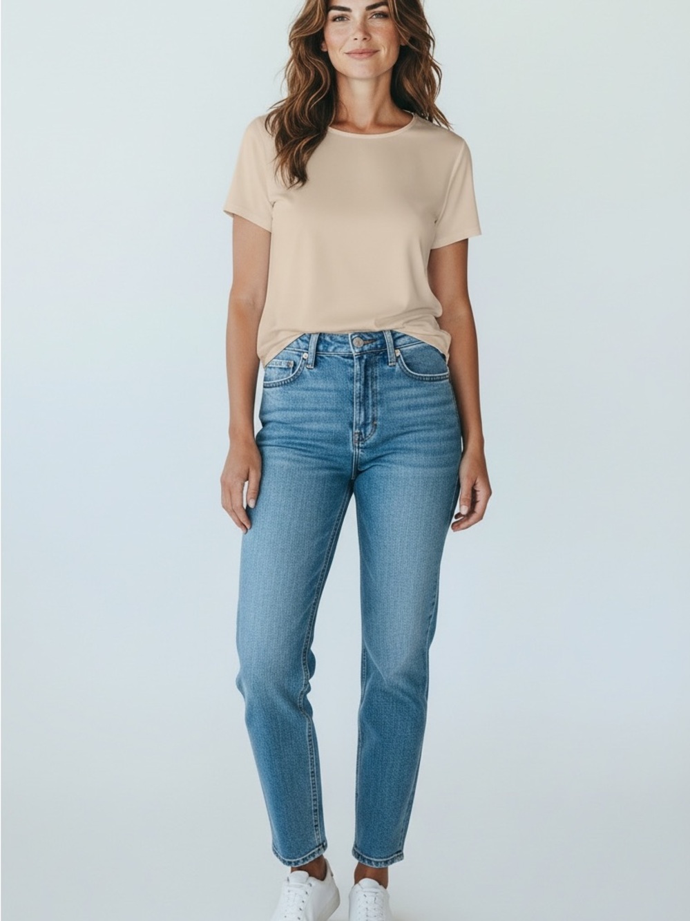 10 Vince Camuto Short-Sleeve Tee in Light Beige